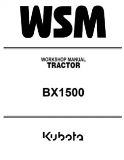 Kubota BX1500 Shop Manual Part #9Y011-13061