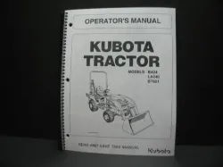 Kubota BX24 LA240 BT601 Operators Manual Part #K2592-71213
