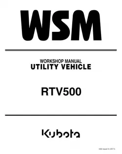 Kubota RTV500 Work Shop Manual  Part #9Y121-01400