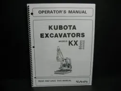 Kubota KX41-2 KX61-2 KX91-2 KX121-2 KX161-2 Operators Manual Part #RC408-81244