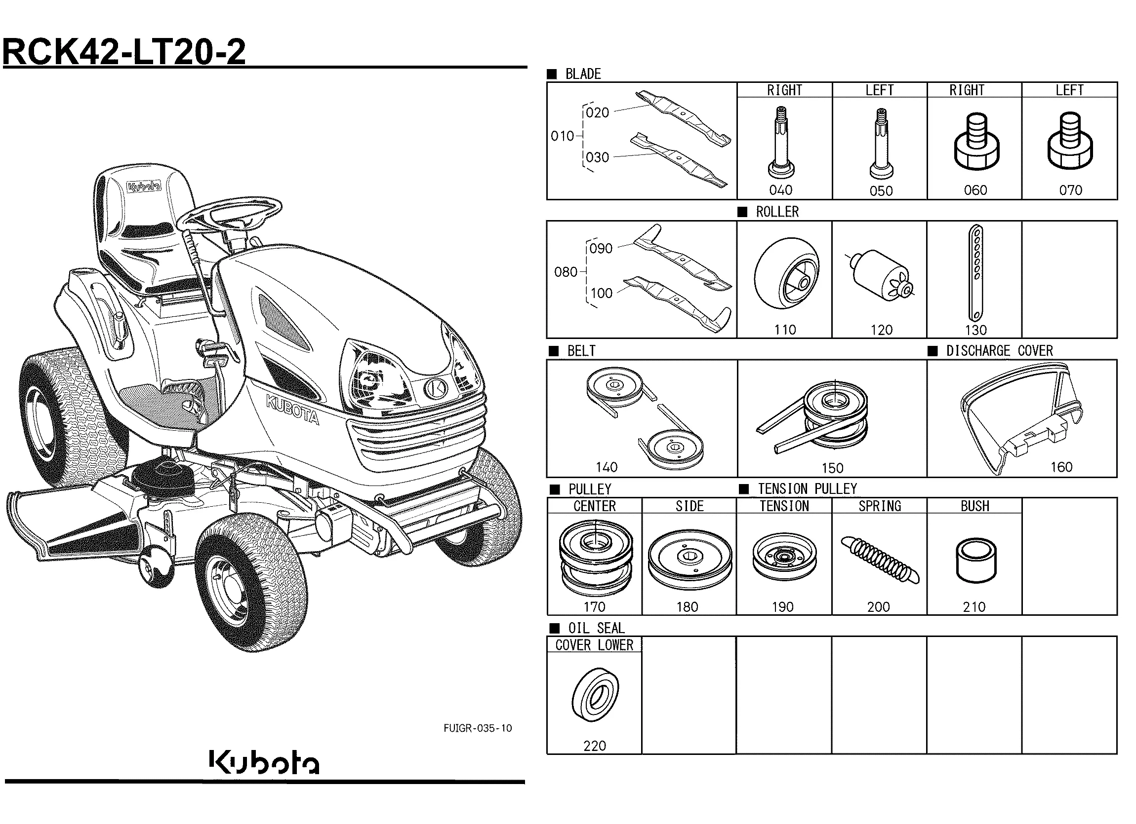 Kubota RCK42-LT20-2(T1880A2,T2080A2,T2380A2) (42