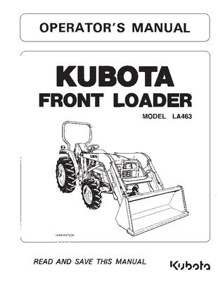 Kubota #7J244-69117 LA463 Front End Loader Operators Manual