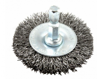 Forney #F72727 Wire Wheel Crimped, 2" x .012" x 1/4" Hex Shank