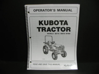 Kubota #6C170-63113 B2710 B2910 B7800 Operators Manual 