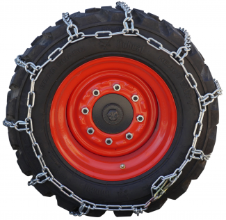 Peerless Chain #0343555 11-17.5 Wide Base Mud & Skid Steer/Loader Tire Chains - 4 Link (Pair)