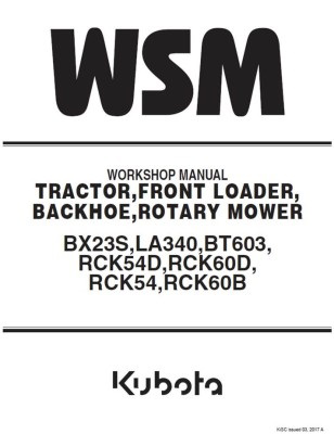 Kubota #9Y111-16500 BX23S Shop manual