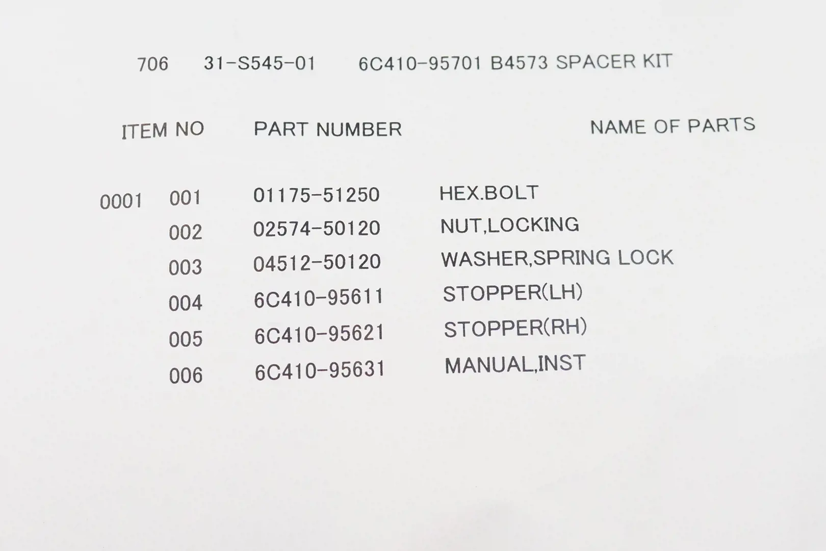 Image 3 for #B4573 STEERING STOP KIT FOR B50 & LX20 SERIES