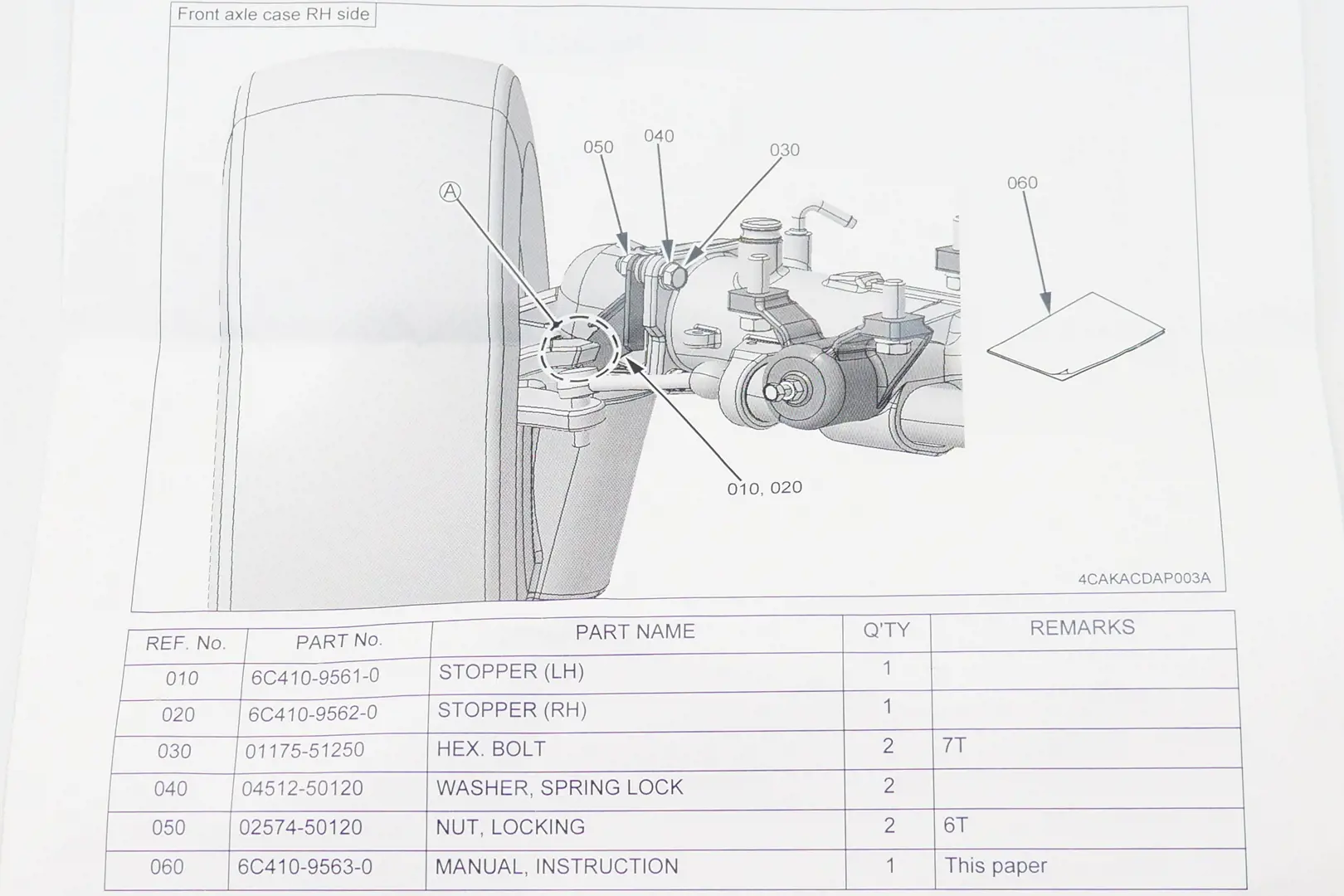 Image 2 for #B4573 STEERING STOP KIT FOR B50 & LX20 SERIES