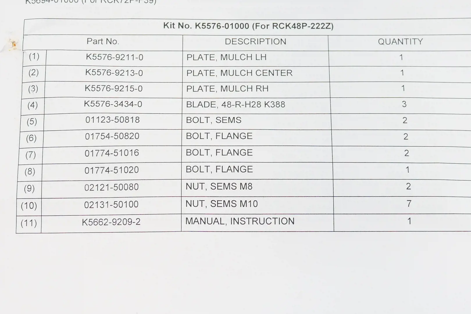 Image 4 for #F5372 72" Mulch Kit for RCK72P-F39 Side Discharge Decks