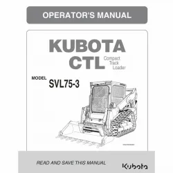 Kubota #V0531-58113 SVL75-3 Operator's Manual