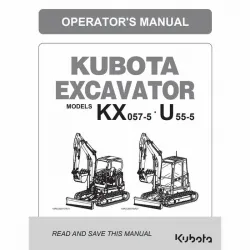 Kubota #RD578-81213 Kubota KX057-5 & U55-5 Operator's Manual