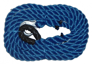 Custom Rope #T012.5-1 1" Diameter Tow Rope, 12500 Lb Tensile Strength, 20 Ft Long, 1 Loop & 1 Hook