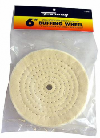 Forney #F72040 Cotton Buffing Wheel, 6" x 1/2"