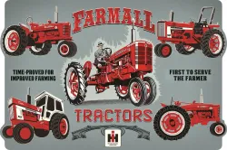 General #90154415 Farmall Tractor Evolution Die-Cut Embossed Tin Sign