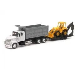 New-Ray Toys #16633A 1:43 International Lonestar Dump Truck W/ Wheel Loader