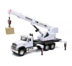 New-Ray Toys #17206  1:18 Mack Granite Truck W/ Extendable Crane & Crate