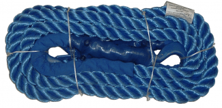 Custom Rope #T037.5-2 1.625" Diameter Tow Rope, 37500 Lb Tensile Strength, 30 Ft Long, 2 Hooks