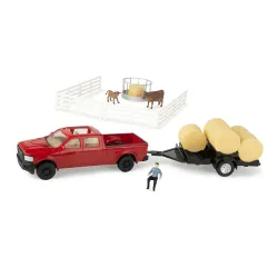 ERTL #47598 1:32 Truck & Trailer Hay Playset