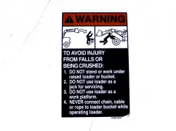 Kubota LABEL, WARNING 1* Part #7J246-56442