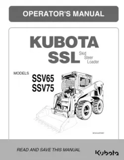 Kubota #V1311-58111 SSV65 & SSV75 Operators Manual