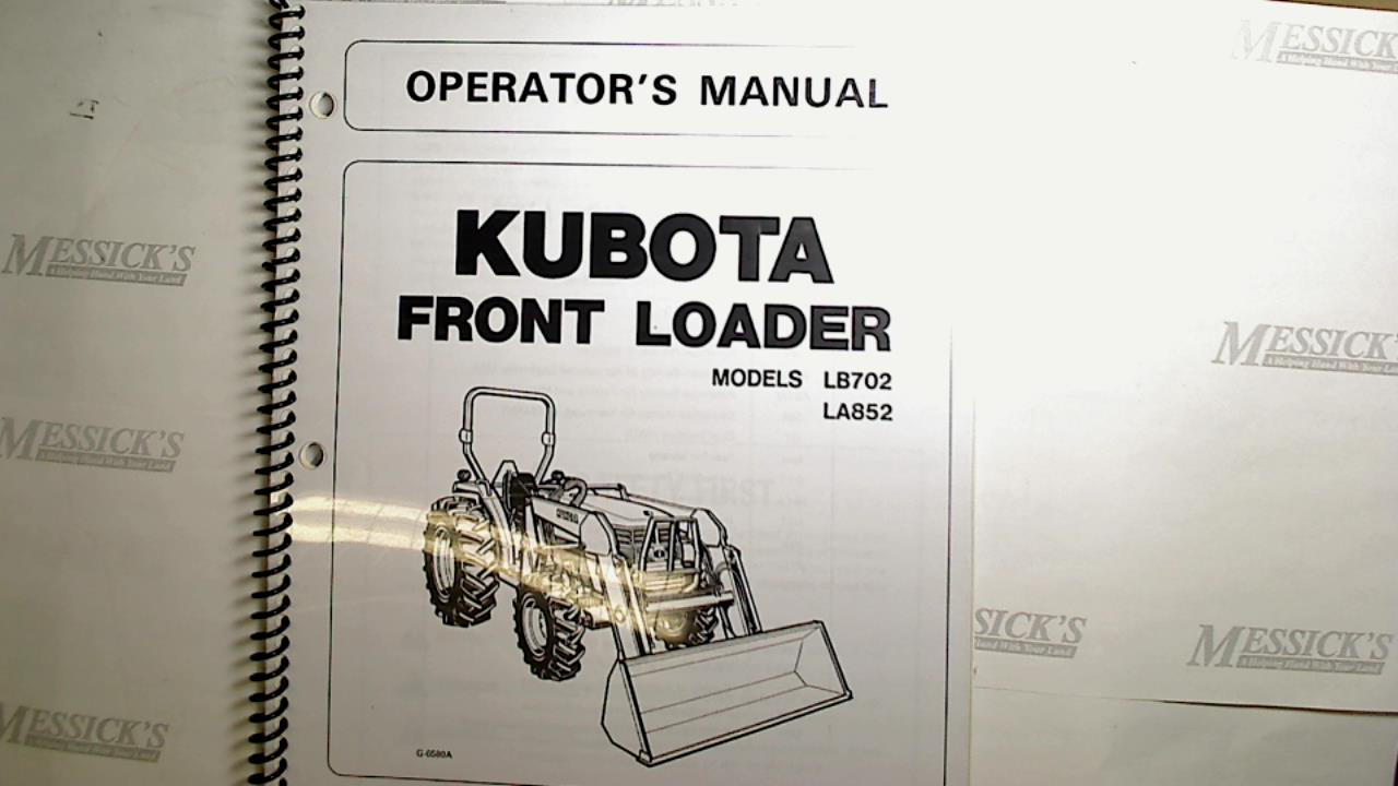 Kubota #7J264-69123 LB702 Owners Manual
