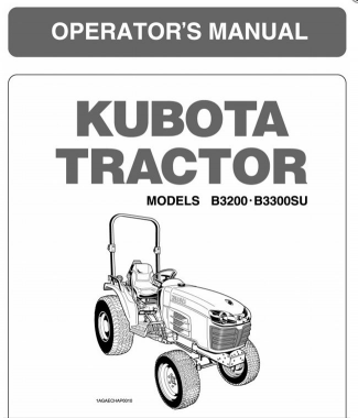 Kubota #6C360-63115 B3200 B3300SU Operator's Manual