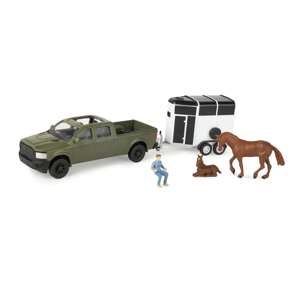 Image 1 for #47599 1:32 Truck & Horse Trailer Playset