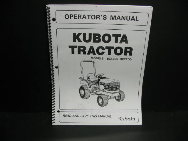 Kubota #K2561-71215 BX1800 BX2200 Operators Manual image 1