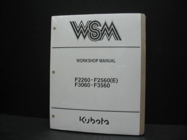 Kubota #97897-11903 F2260 F2560E F3060 F3560 Work Shop Manual