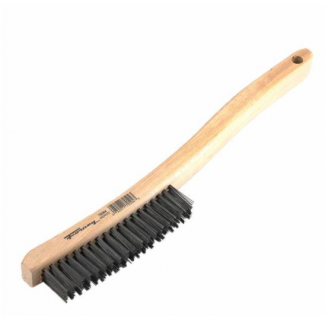 Forney #F70504 Scratch Brush with Long Handle, Carbon, 3 x 19 Rows