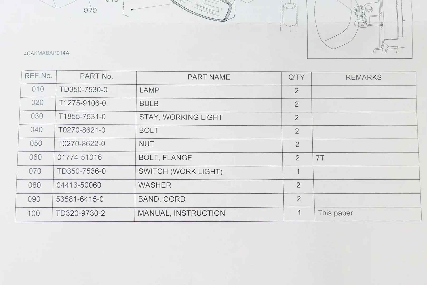 Image 2 for #L8380 Front Work Light Kit for Grand L60-LE Tractors