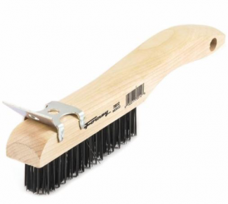 Forney #F70512 Scratch Brush with Scraper, Carbon, 4 x 16 Rows
