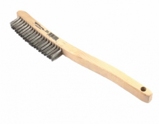 Forney #F70521 Scratch Brush with Long Handle, Stainless, 3 x 19 Rows