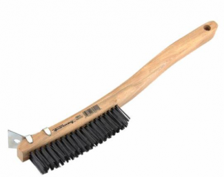 Forney #F70511 Scratch Brush with Scraper, Carbon, 3 x 19 Rows