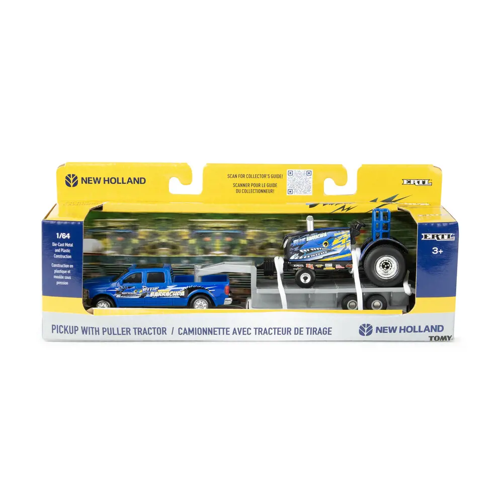 Image 2 for #ERT47570 1:64 New Holland Puller Tractor Truck and Trailer Set