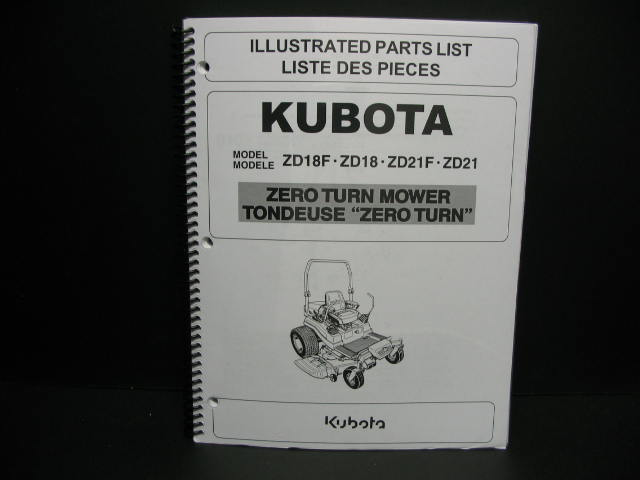 Kubota 97898 41346 Zd18zd21zd25 Parts Manual 1541