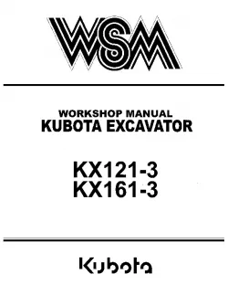 Kubota #97899-60551 KX121-3 KX161-3 Service Manual 