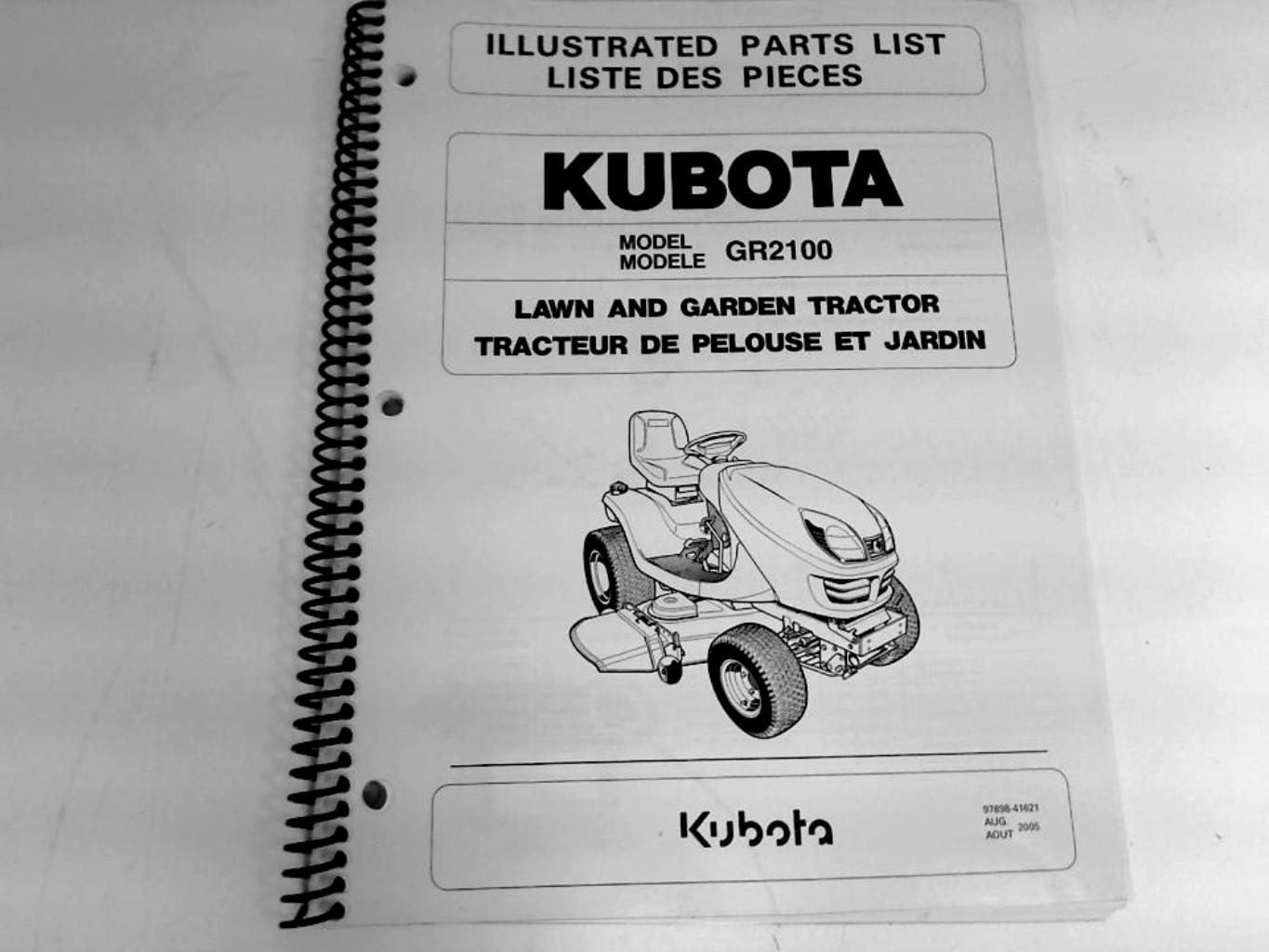 Kubota #97898-41621 GR2100 Parts Manual