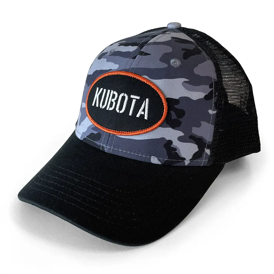 Image 1 for #C22-11004 Kubota White/Grey Camo w/ Mesh Back Cap