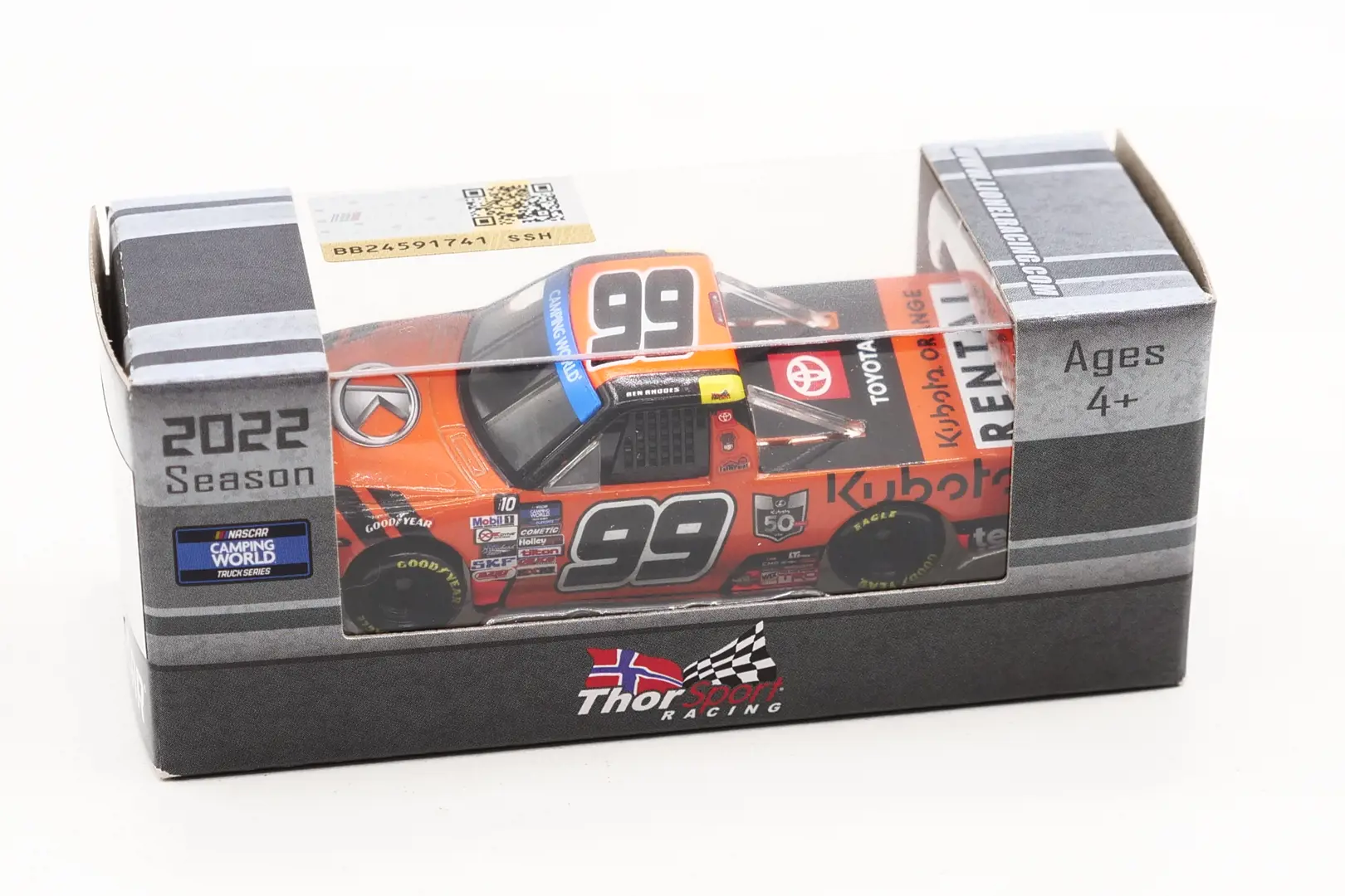 Image 3 for #T992265KUBBR 1:64 Ben Rhodes 2022 Kubota ARC NASCAR Truck Diecast