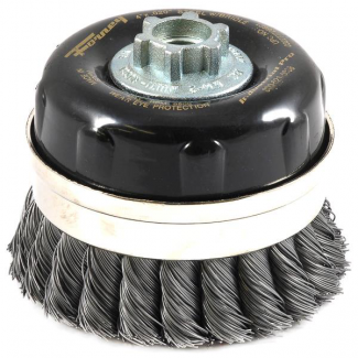 Forney #F72869 Cup Brush Knotted with Bridle, 4" x .020" x 5/8"-11