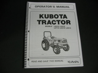 Kubota #TA140-19715 L3010 L3410 L3710 L4310 L4610 Owners Manual