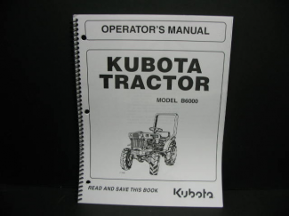 Kubota #66601-61214 B6000 Operators Manual