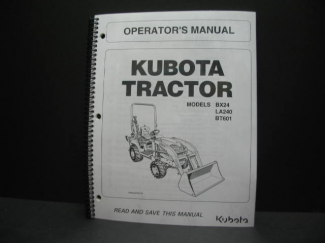 Kubota #K2592-71213 BX24 LA240 BT601 Operators Manual