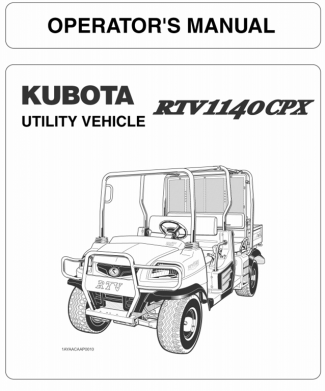 Kubota #K7611-71214 RTV1140CPX Operators Manual