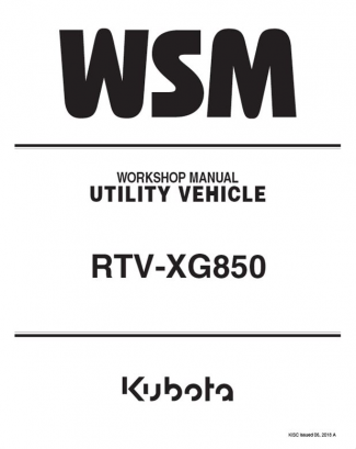 Kubota #9Y111-18020 RTV-XG850 Sidekick Work Shop Manual