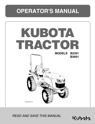 Kubota #6C540-63111 B2301 B2601 Operator's Manual