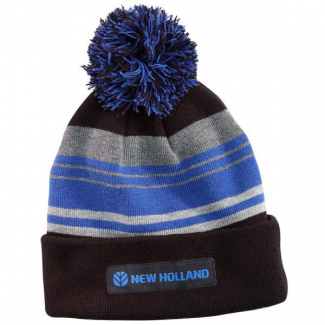 Apparel & Collectibles #200421780 New Holland Multi Striped Pom Knit Beanie