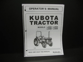 Kubota #35080-19713 L2650/L2950/L3450/L3650DT Owners Manual