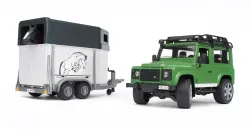 Bruder Toys #02592 1:16 Land Rover Defender w/ Horse Trailer & Horse